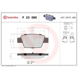 BREMBO P23080 Juego de pastillas de freno