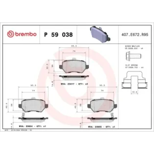 BREMBO P59038 Juego de pastillas de freno