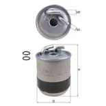 MAHLE KL228/2D Filtro combustible