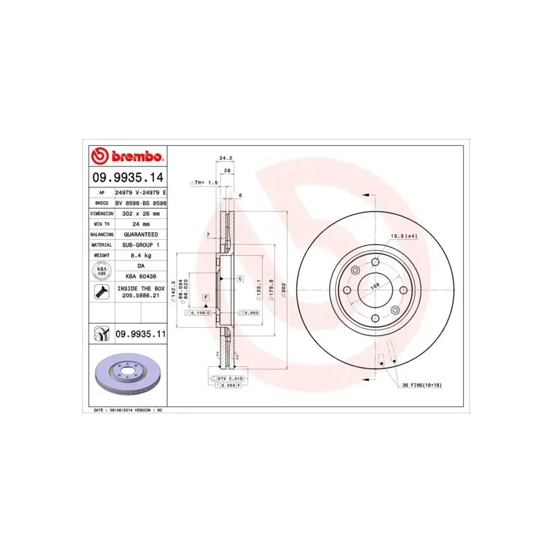 AP 24979E Disco de freno