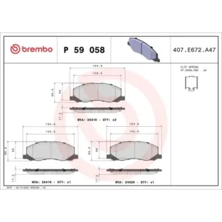 BREMBO P59058 Juego de pastillas de freno