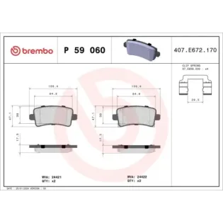 BREMBO P59060 Juego de pastillas de freno