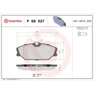BREMBO P68027 Juego de pastillas de freno