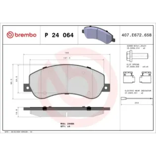 BREMBO P24064 Juego de pastillas de freno