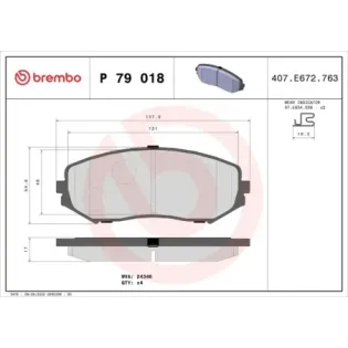 BREMBO P79018 Juego de pastillas de freno