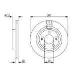 BOSCH 0986479537 Disco de freno (Unidad)