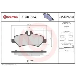 BREMBO P50084 Juego de pastillas de freno