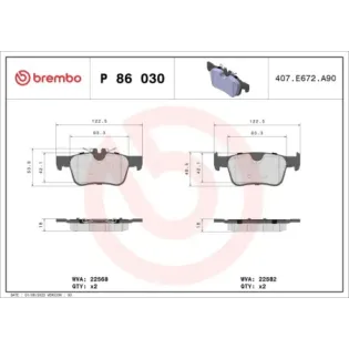 BREMBO P86030 Juego de pastillas de freno
