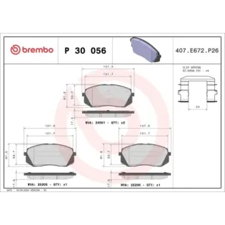 BREMBO P30056 Juego de pastillas de freno