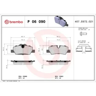 BREMBO P06090 Juego de pastillas de freno
