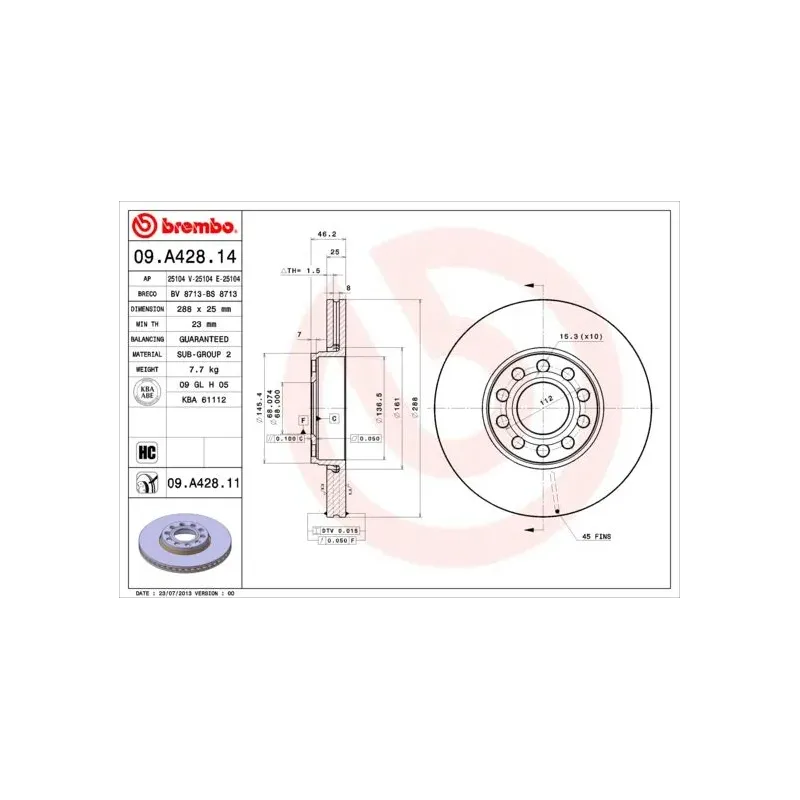 AP 25104E Disco de freno