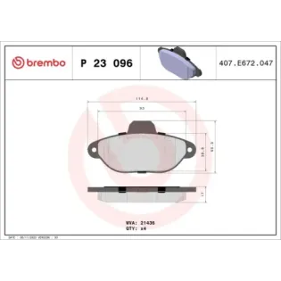 BREMBO P23096 Juego de pastillas de freno