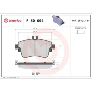 BREMBO P50094 Juego de pastillas de freno