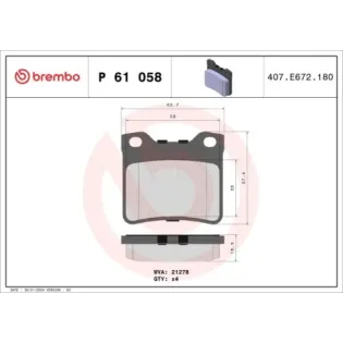 BREMBO P61058 Juego de pastillas de freno