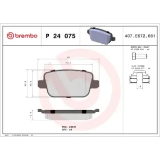 BREMBO P24075 Juego de pastillas de freno
