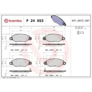 BREMBO P24053 Juego de pastillas de freno