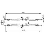BOSCH 1987482189 Cable de accionamiento, freno de estacionamiento