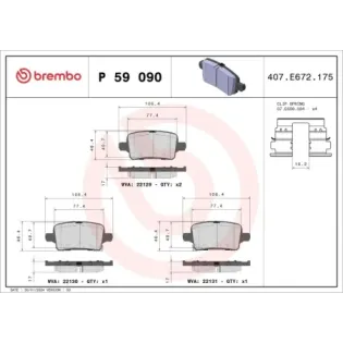 BREMBO P59090 Juego de pastillas de freno