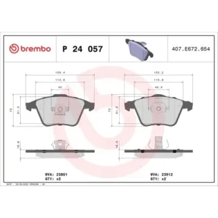 BREMBO P24057 Juego de pastillas de freno