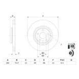BOSCH 0986478521 Disco de freno (Unidad)