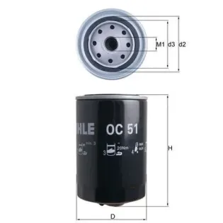 MAHLE OC51 Filtro de aceite