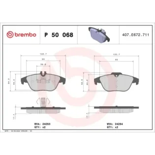BREMBO P50068 Juego de pastillas de freno