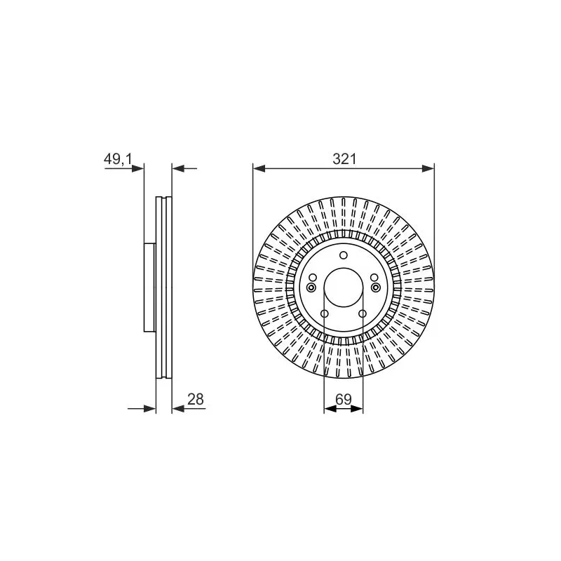 BOSCH 0986479786 Disco de freno (Unidad)