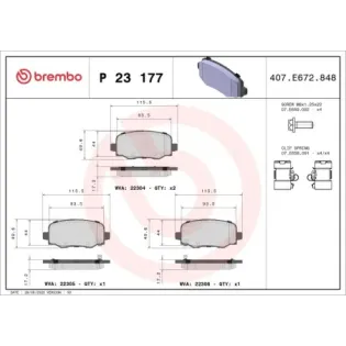 BREMBO P23177 Juego de pastillas de freno
