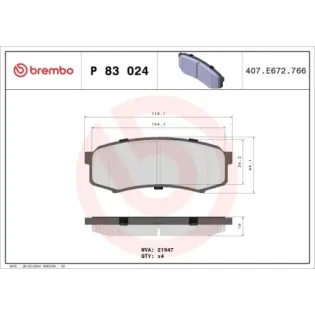 BREMBO P83024 Juego de pastillas de freno