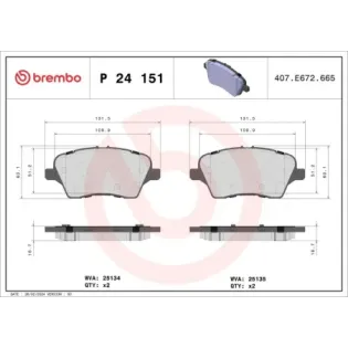 BREMBO P24151 Juego de pastillas de freno