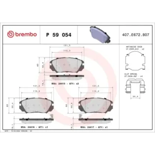 BREMBO P59054 Juego de pastillas de freno