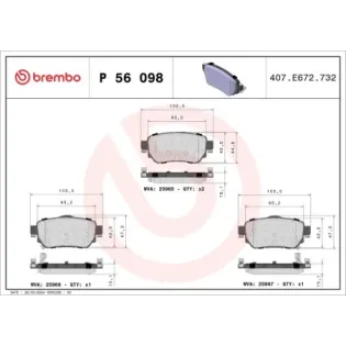 BREMBO P56098 Juego de pastillas de freno