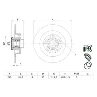 BOSCH 0986479F42 Disco de freno (Unidad)