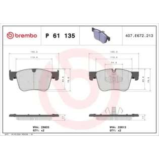 BREMBO P61135 Juego de pastillas de freno