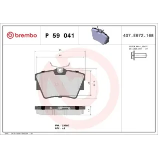 BREMBO P59041 Juego de pastillas de freno