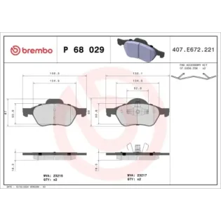 BREMBO P68029 Juego de pastillas de freno