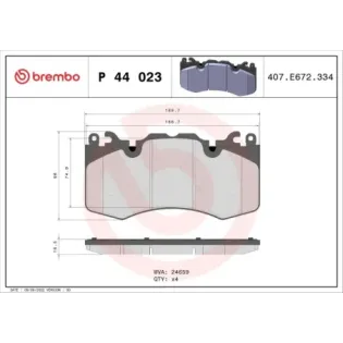 BREMBO P44023 Juego de pastillas de freno