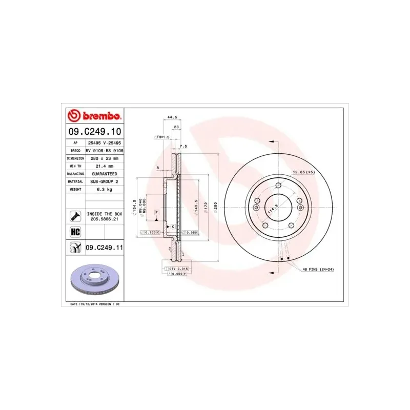 AP 25495V Disco de freno