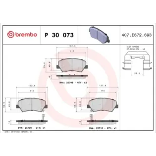 BREMBO P30073 Juego de pastillas de freno