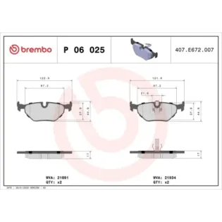 BREMBO P06025 Juego de pastillas de freno