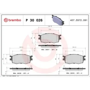 BREMBO P30026 Juego de pastillas de freno