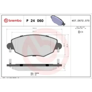 BREMBO P24060 Juego de pastillas de freno