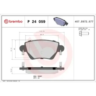 BREMBO P24059 Juego de pastillas de freno
