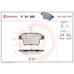 BREMBO P24063 Juego de pastillas de freno