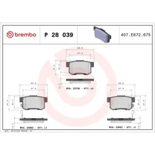 BREMBO P28039 Juego de pastillas de freno