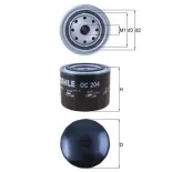 MAHLE OC204 Filtro de aceite