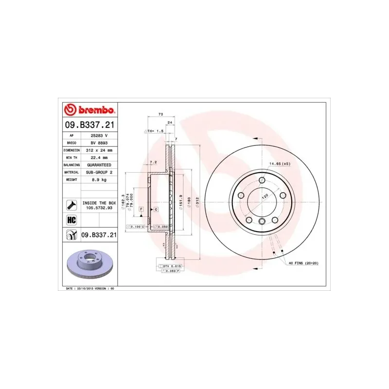 AP 25283V Disco de freno