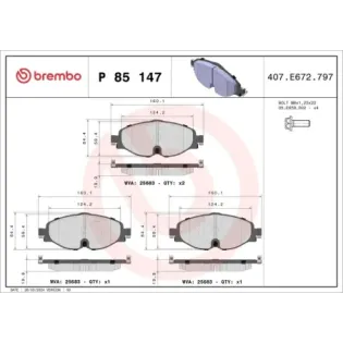 BREMBO P85147 Juego de pastillas de freno
