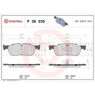 BREMBO P36035 Juego de pastillas de freno