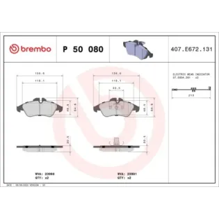 BREMBO P50080 Juego de pastillas de freno